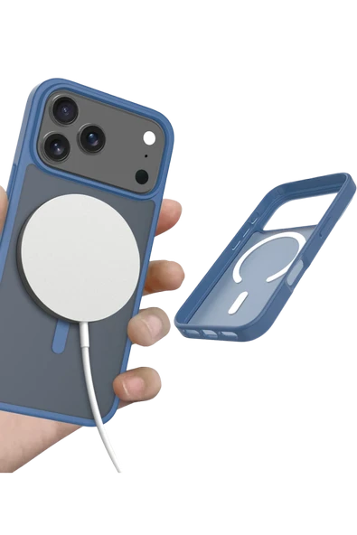 Apple iPhone 17 Pro Jota Magsafe Kapak - Lacivert - Resim 4