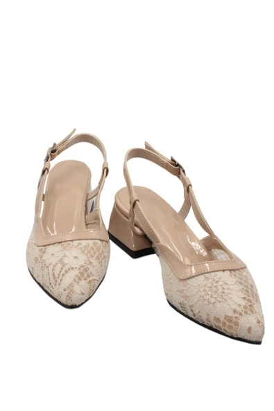 Celira Ten Tüllü Klasik Kısa Topuk Kadın Ayakkabı - Resim 7