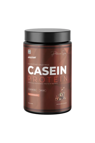 GRIZZONE Grızzy Casein Protein 900 gr 30 Servis ( Fındık - Çikolata )