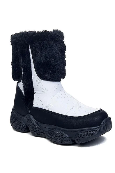 Celira Ltt Beyaz Siyah Fermuarlı Kız Çocuk Kar Botu - Resim 2