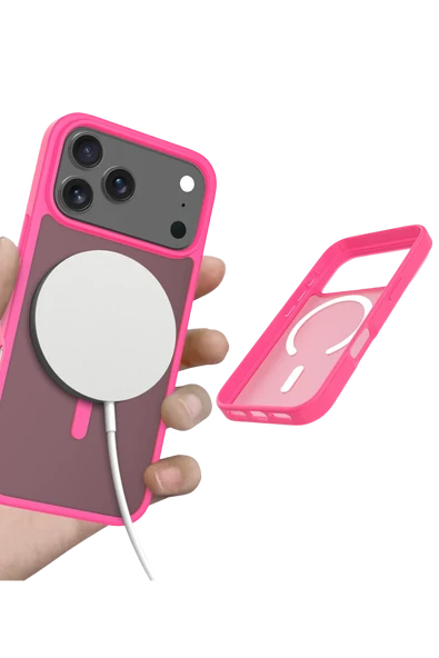 Apple iPhone 17 Pro Jota Magsafe Kapak - Rose - Resim 4