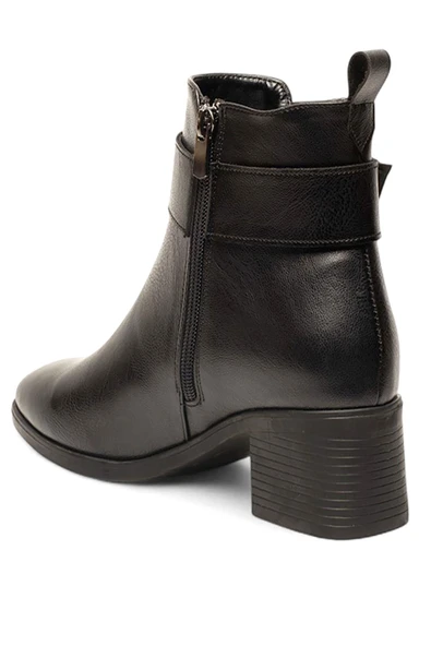 Celira Siyah Femuarlı Topuklu Tokalı Günlük Kadın Bot - Resim 3