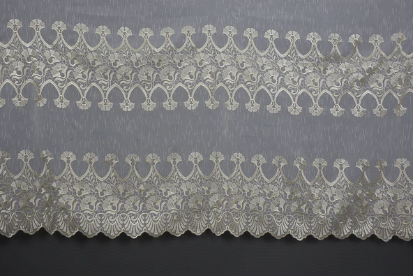 NAKIŞ 4 MODEL KREM KREM RENK TEK KANAT Hazır dikilmiş Pileli Fon Perde 300*260 cm - Resim 10