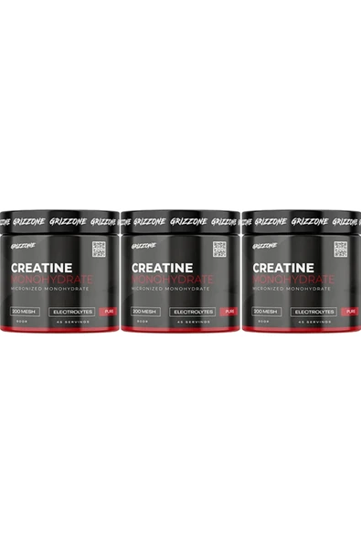 GRIZZONE Grızzy Creatine Monohydrate 135 gr × 3 Adet ( Aromasız )