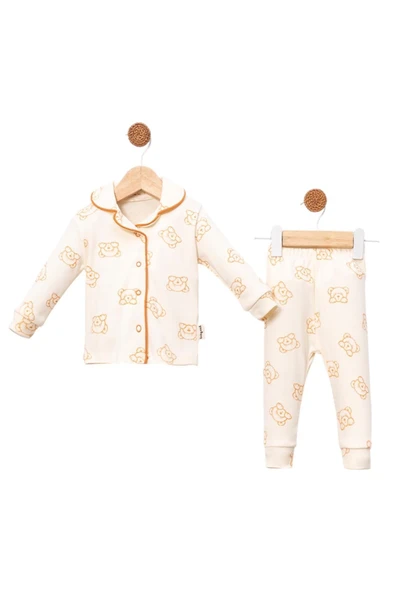 Celira Bbc Kahve Lüks Çıtçıtlı Kız Bebe Pijama Takımı - Resim 2