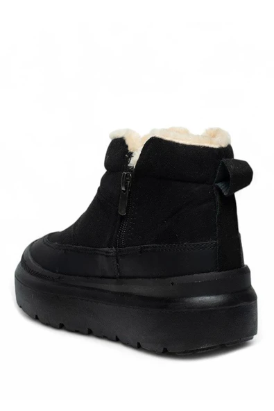 Celira Twg İçi Kürklü Siyah Süet Kadın Bot & Bootie NSB823 - Resim 2
