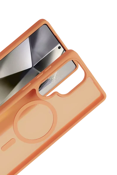 Samsung Galaxy S25 Ultra Jota Magsafe Kapak - Turuncu - Resim 3