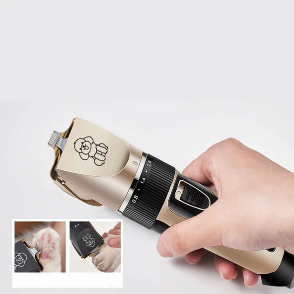 C5 Kırpık 10 In 1 Ayarlanabilir Şarjlı Kedi Köpek Tıraş Makinesi Pet Evcil Hayvan Tüy Kesme Aparatlı - Resim 2