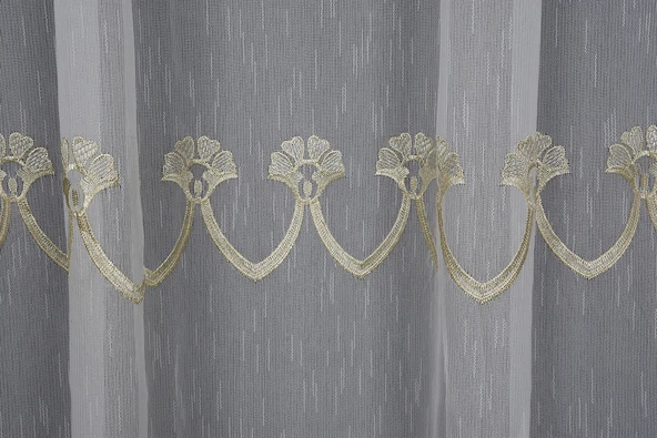 NAKIŞ 4 MODEL KREM KREM RENK TEK KANAT Hazır dikilmiş Pileli Fon Perde 300*260 cm - Resim 2