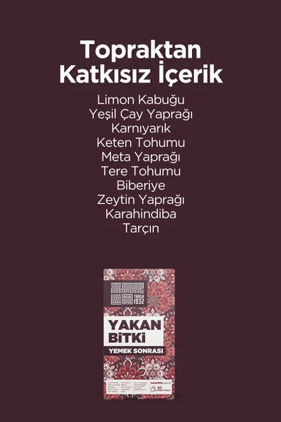 Tarla 1932 Yakan Bitki Çayı Doğal Bitki Karışımı Sıfır Kimyasal Özel Bitki Formülleri - 2