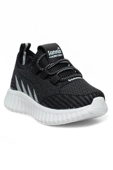 Celira Smx Siyah Beyaz Erkek Çocuk Yazlık Fileli Spor Ayakkabı - Resim 4
