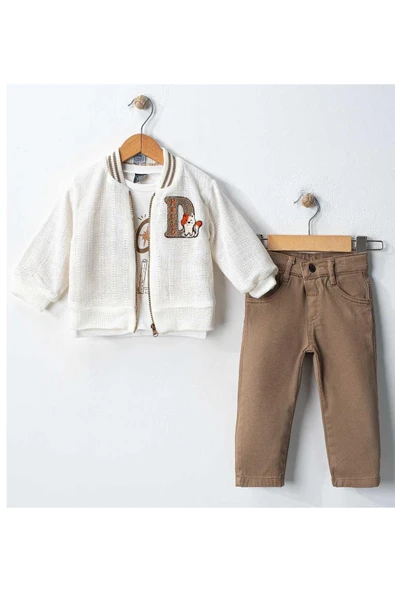 Celira Cnz Beyaz Triko Kollej Erkek Bebek Takım ürün görseli 1