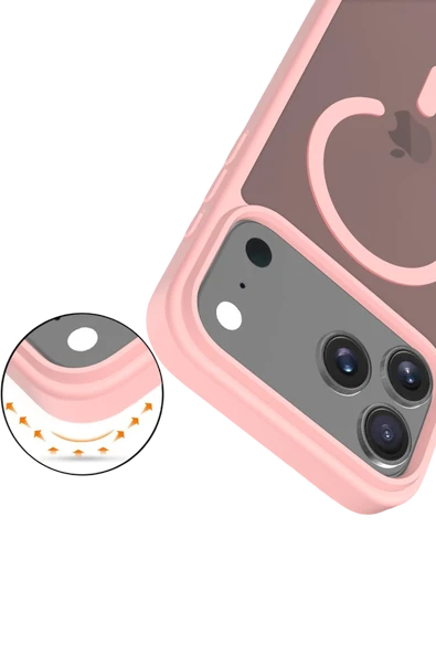 Apple iPhone 17 Pro Jota Magsafe Kapak - Pudra - Resim 4