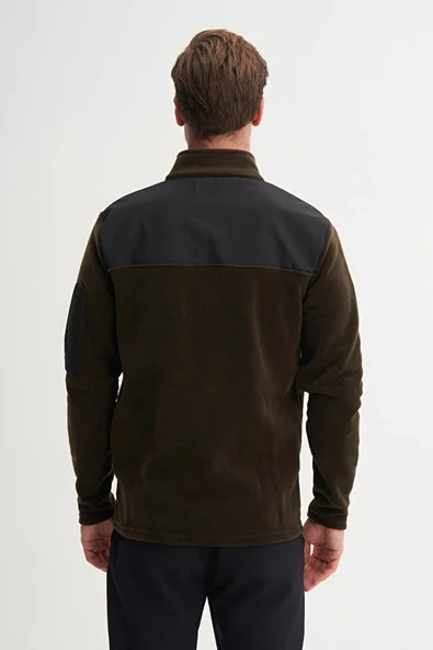 Cazador Regular Fit Basic Polar Kumaş Dik Yaka Sweat Hırka-56380 - 3