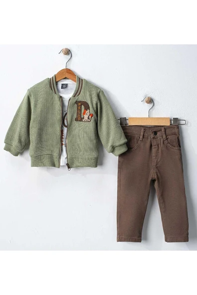 Celira Cnz Yeşil Triko Kollej Erkek Bebek Takım - Resim 2