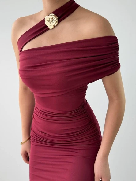 Reta Çapraz Omuz Elbise - Resim 7