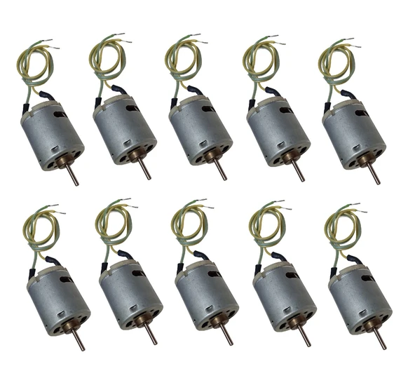 10 Adet 30cm Kablo Lehimli 12V DC Motor Hobi Oyuncak Elektrik Deney Motoru ürün görseli