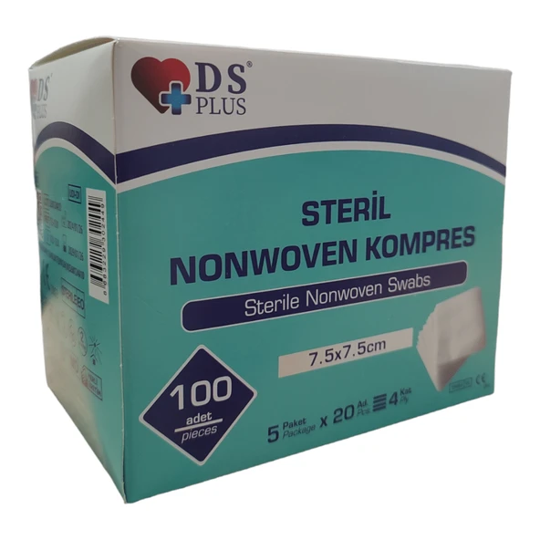 Ds Plus Steril Nonwoven  Kompres 100'lü 7.5 x 7.5 CM