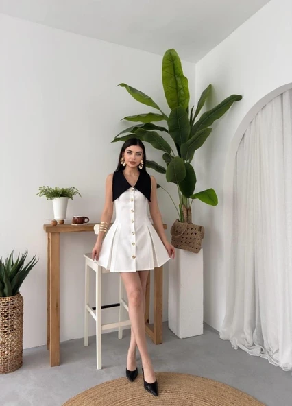 Ness Düğmeli Elbise - Resim 4