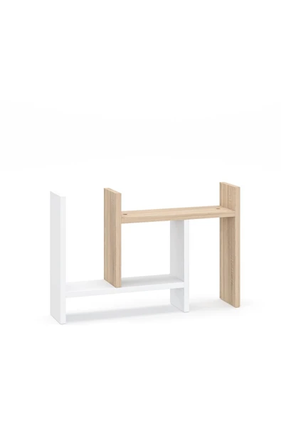 Lidya Çok Amaçlı Raf Mutfak Tezgah Üstü Organizer Banyo Mutfak Düzenleyici Beyaz Meşe - Resim 3