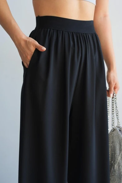 Dokuma Pantolon - Siyah - Resim 3