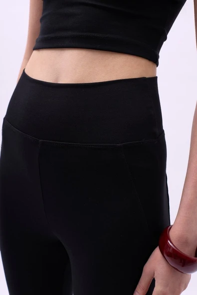 İspanyol Paça Yüksek Bel Tayt - Resim 4