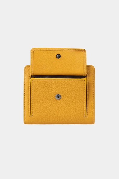 Grande Hakiki Deri Kadın Cüzdan Sari 2818 - Resim 7