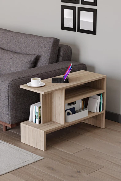 Sümela Raflı Yan Sehpa - Gazetelik, Dergilik, Kitaplık - 4