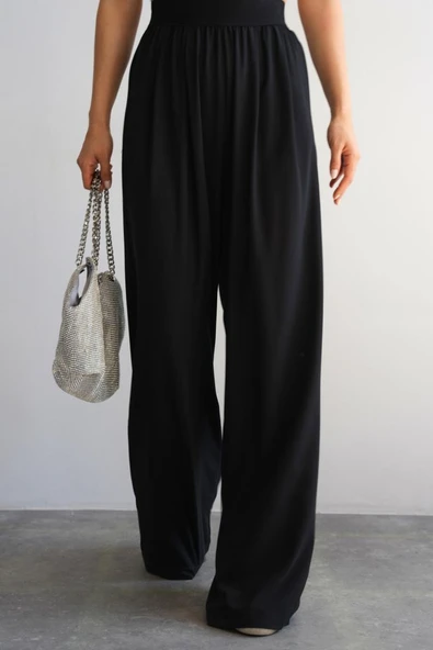 Dokuma Pantolon - Siyah - Resim 4