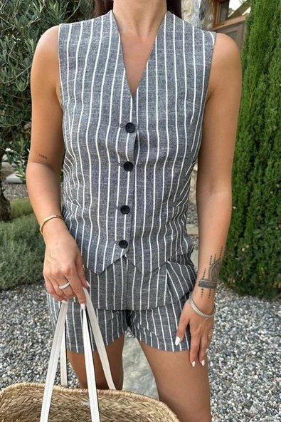 Carla Işıltılı Yelek Şort Takım 9821 - Resim 3