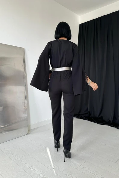 Siyah Yırtmaçlı Tulum - Resim 4