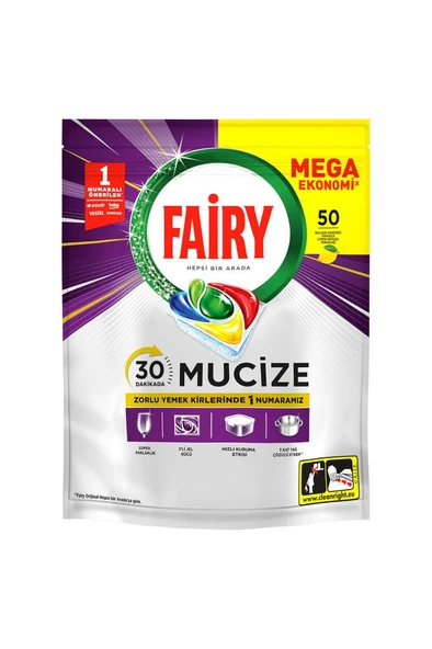 Fairy Mucize Bulaşık Makinesi Deterjanı Kapsülü/Tableti 50 Yıkama - 2