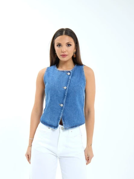 7401 KOT YELEK-MAVİ - Resim 3