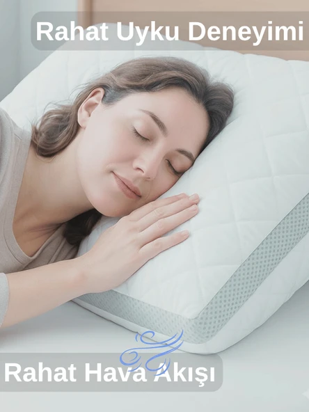 Beylini 2'li 800 Gr Klimalı Mikrofiber Kapitone Yastık Yumuşak Antialerjik Makinede Yıkanabilir Pürüzsüz 50x70cm Beyaz - Resim 3