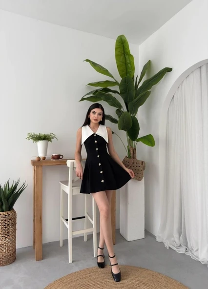 Ness Düğmeli Elbise - Resim 4