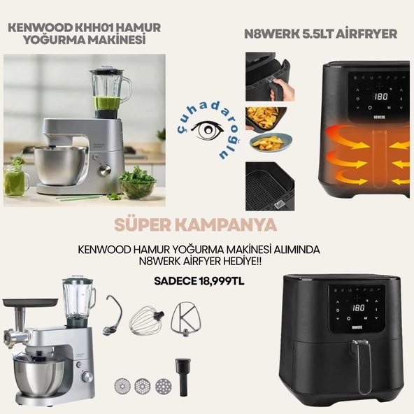 KHH01.220SI+ N8WERK Airfryer Hediyeli — Mutfağını Baştan Yarat! ürün görseli