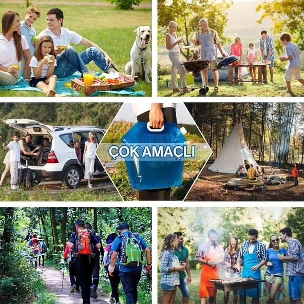 Katlanabilir Outdoor Kamp Piknik Su Bidonu 10 Litre - Resim 4