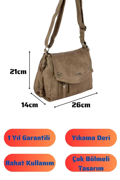 Bolsas Çapraz Askılı Kadın Çanta Vizon 1043 - Resim 4
