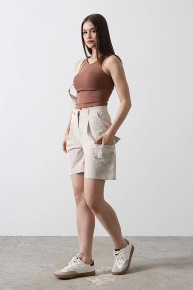 Cargo Cepli Şort - Taş - Resim 2