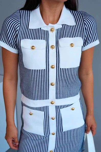 Cepli Etek Takım - Kemik-Lacivert - Resim 2