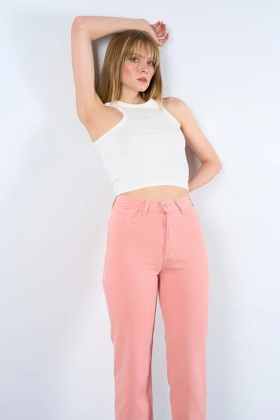 Strong Düz Pantolon - Pudra - Resim 3