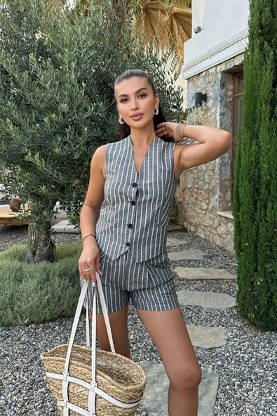 Carla Işıltılı Yelek Şort Takım 9821 - Resim 4