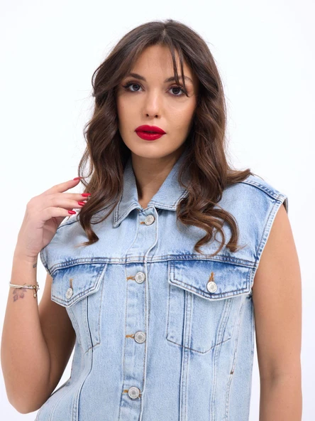 6822 KOT YELEK-AÇIK MAVİ - Resim 3