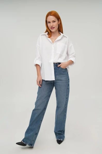 Tek Cepli Ekru Gömlek - Resim 2