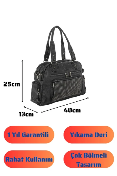 Bolsas Kadın Omuz Çanta Siyah 1036 - Resim 4