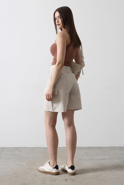 Cargo Cepli Şort - Taş - Resim 4