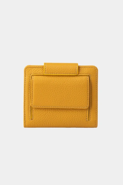 Grande Hakiki Deri Kadın Cüzdan Sari 2818 - Resim 8