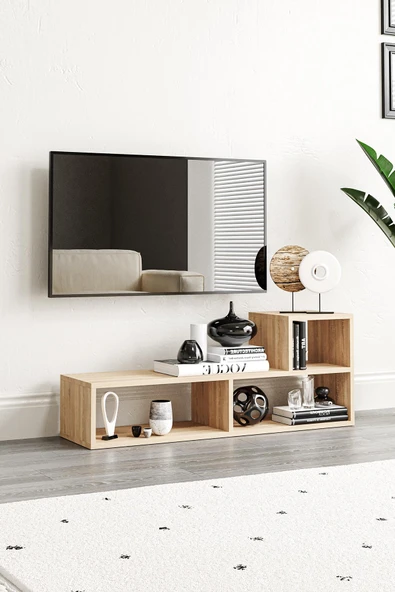 Bucak Çok Amaçlı Kitaplık Tv Ünitesi Meşe - 2