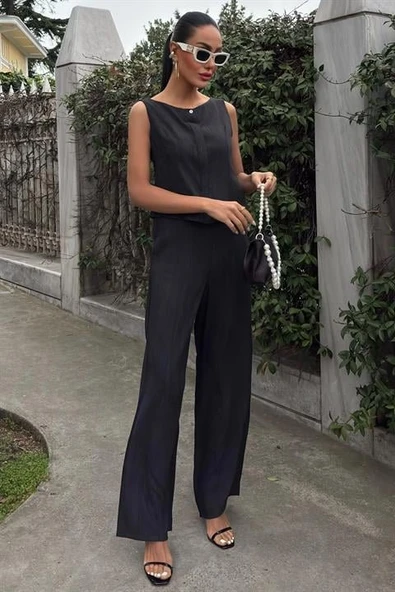 Sıfır Kollu Bluz Batik Desenli Pantolon İkili Takım 10181-08 ürün görseli 1