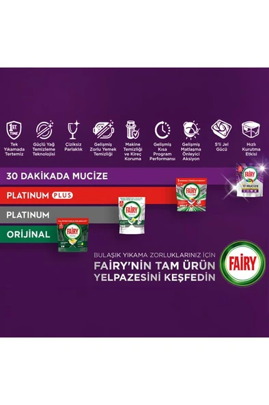 Fairy Mucize Bulaşık Makinesi Deterjanı Kapsülü/Tableti 50 Yıkama - 7